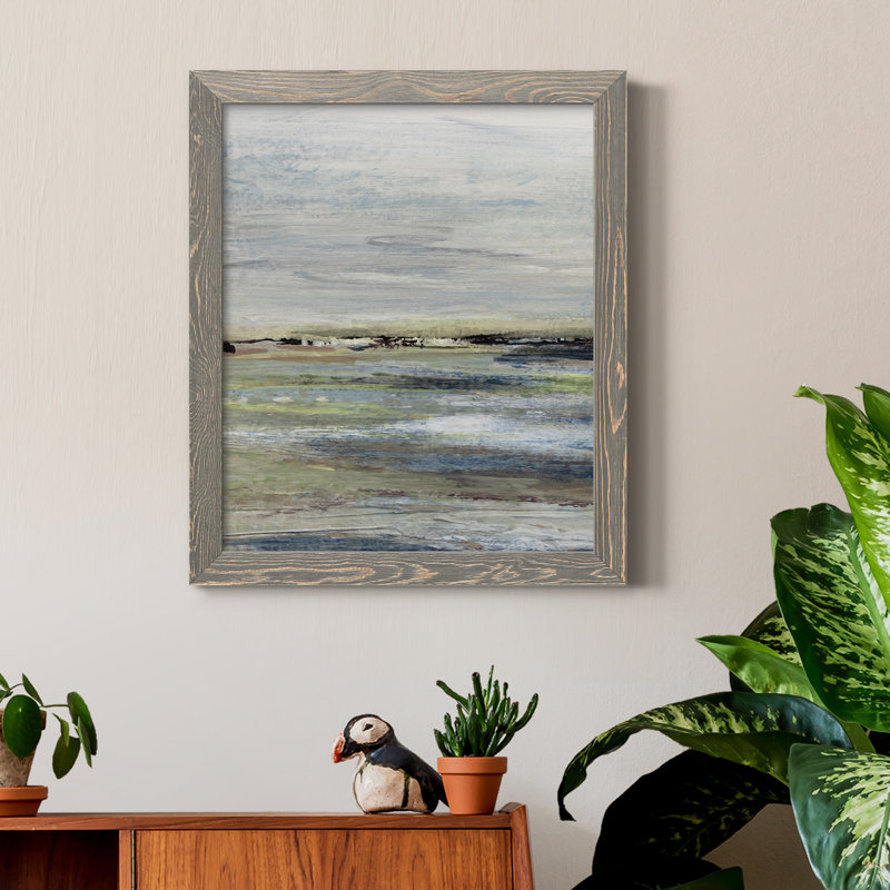 Wetlands I - Peinture sur toile encadrée, H 24 po x l 18 po x P 1,5 po, gris