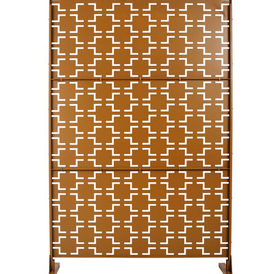 Brown Privacy Screen 76" H48" W - Metal For Outdoor & Indoor Use Enhance In Deck, Patio Stylish Patio, Balcony