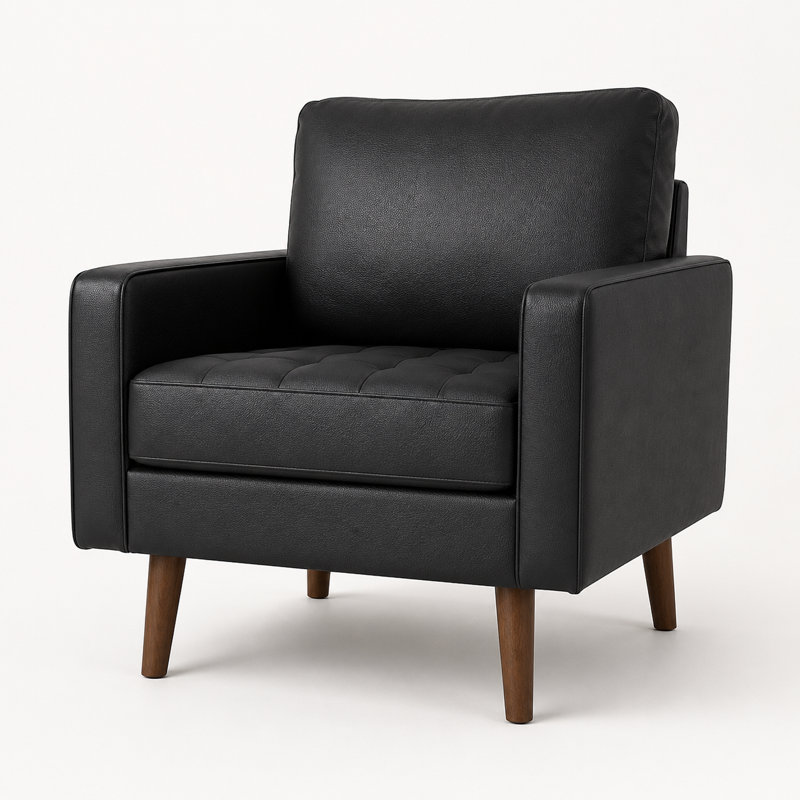 Fauteuil d'appoint Mid-Century Statura, Noir