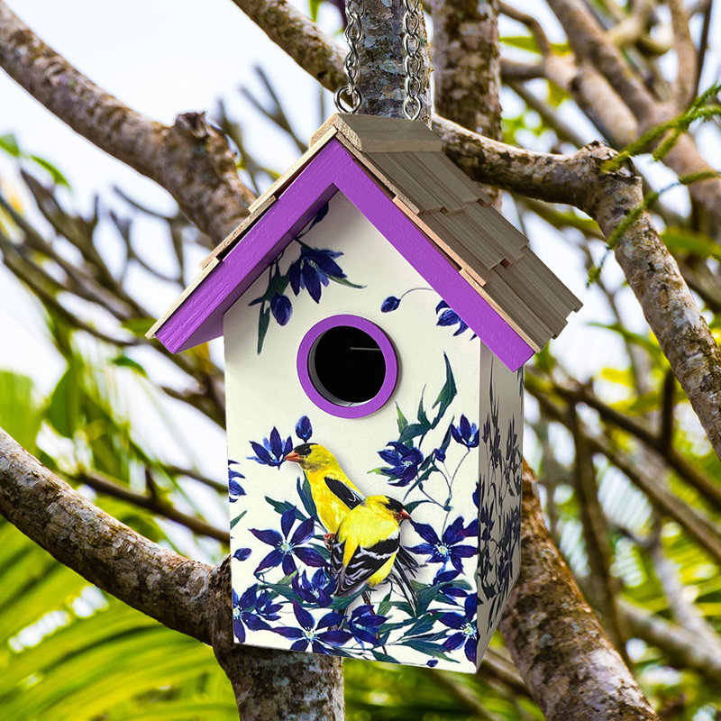Standard Cottage Birdhouse - Goldfinch & Clematis Print