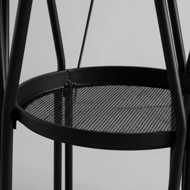 Dining Table with Iron Base, Beige / Black