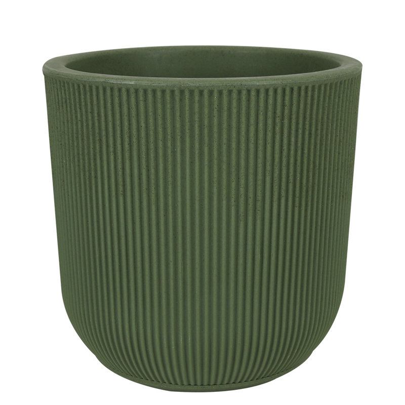 Ciya ECOBO Eco-Friendly Round Pot Planter, Garoa Indoor/Outdoor Four Season Use, Green, 21.7" H x 15.7" W x 15.7" D