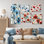 Bleu et ivoire élégance côtière motif floral II - ensemble de 5 impressions murales florales