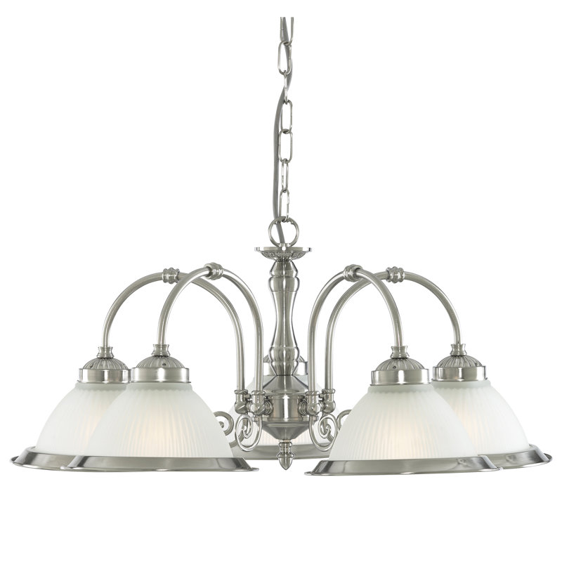 Lustre traditionnel à 5 lumières Arnott, Argent satiné