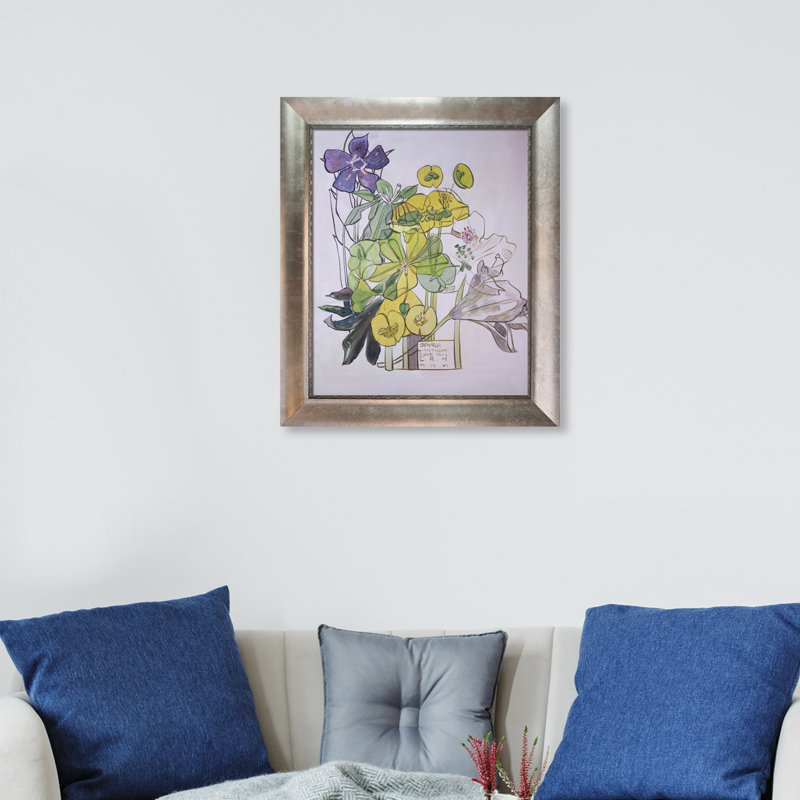 «Spurge, Withyham» par Charles Rennie Mackintosh - Reproduction d'art sur toile encadrée, Cadre en tresse dorée Verona