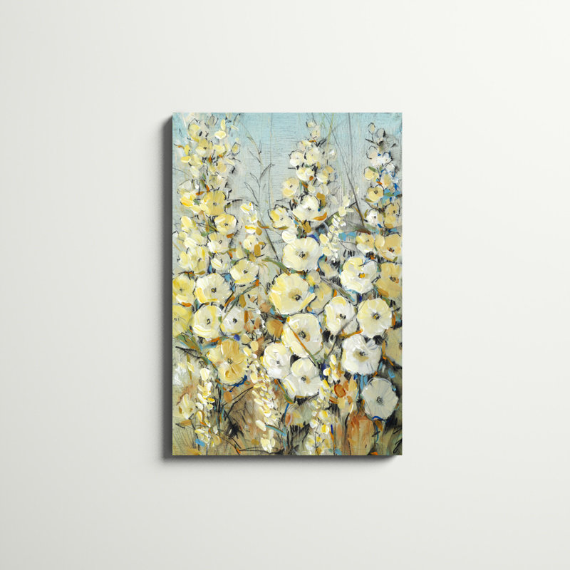 «Cluster of HoIIyhock I», peinture sur toile, H 36 po x l 24 po