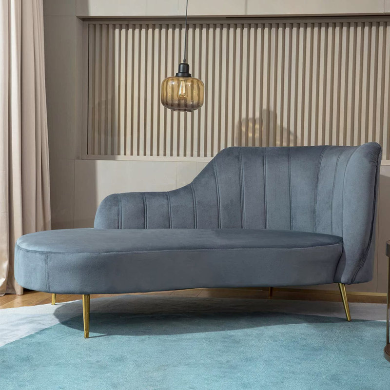 Chaise longue élégante, simple, moderne et créative, Orienté à droite, Gris ardoise
