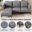 3 Seater Linen Blend Sofa-496447769