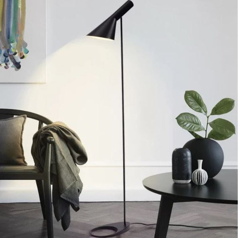 Lampe sur pied Polanco, Noir, noir, noir, noir, Noir, noir, noir, noir