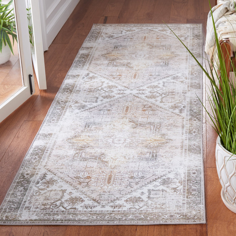 Delvalle Oriental Beige/Gray Area Rug, Runner 2'6" x 10'
