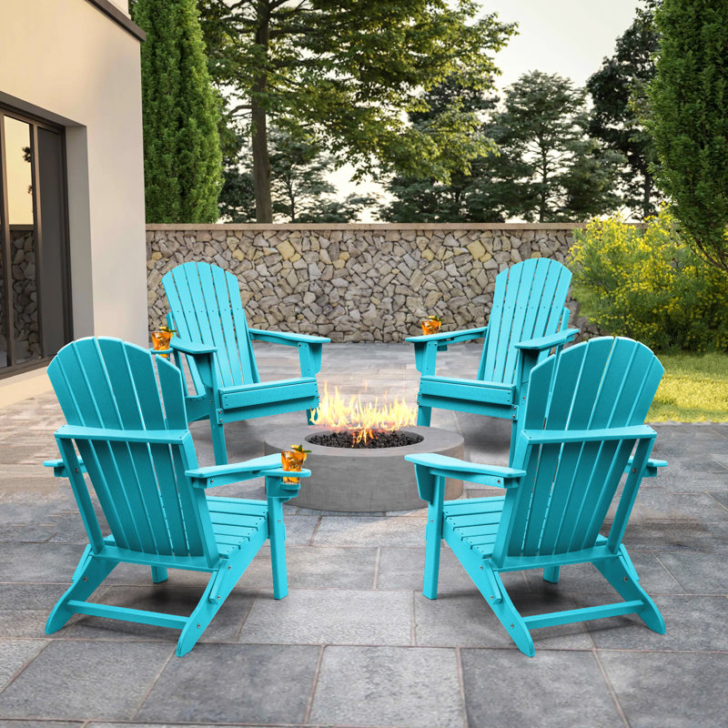 Azur Foldable Outdoor Adirondack Chair, Aruba Blue