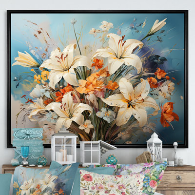 " Blue And White Lilies Country Charm "