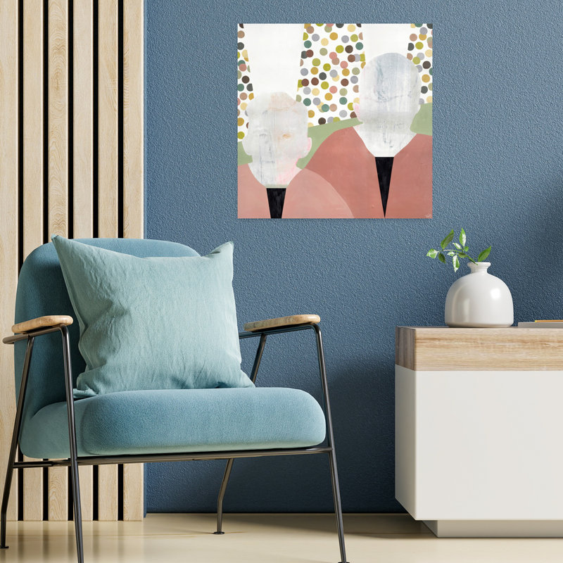 Twins, art contemporain abstrait, H 18 po x l 18 po