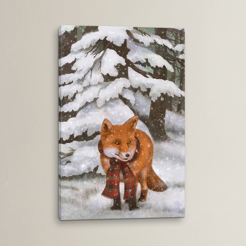 « winter fox », impression sur toile tendue, H 40 po x l 26 po x P 1,5 po