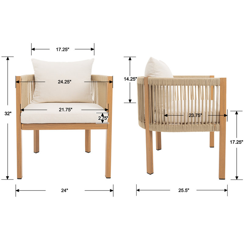 Patio Dining Table Set, Beige, 4