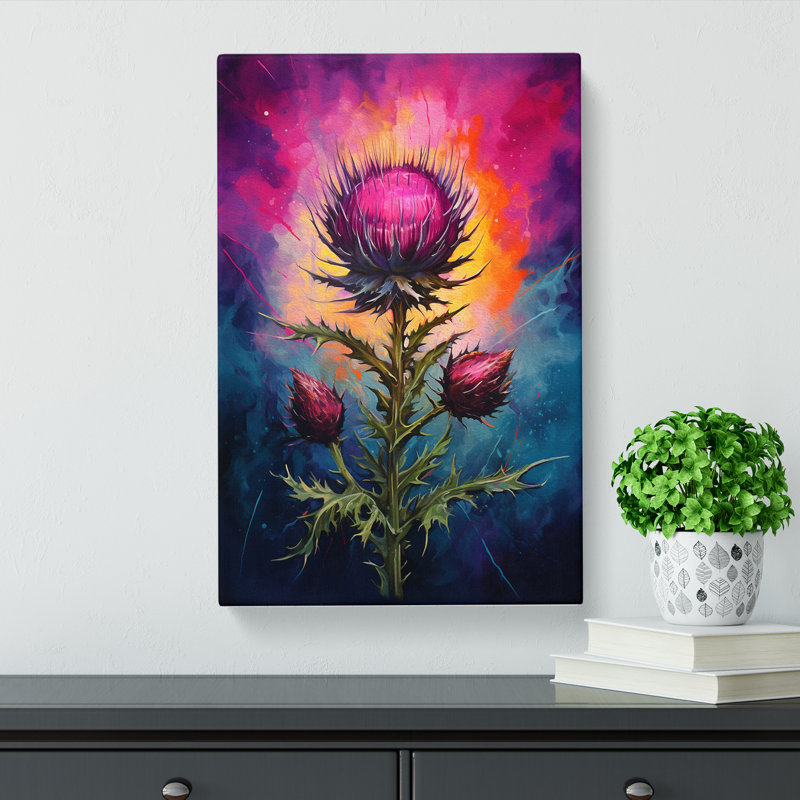 Thistle Tachisme - Wrapped Canvas, 50cm H x 35cm W x 3cm D