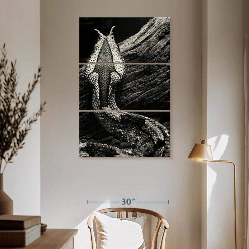 Brampt Monochrome Snake Markings, 65" H x 42" W