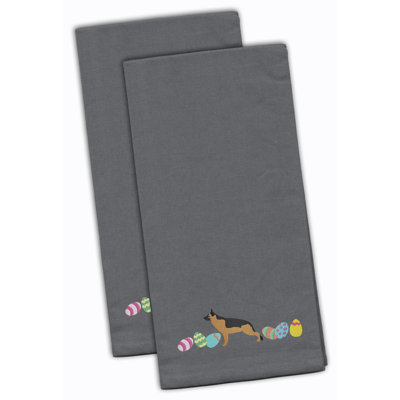 Serviette de cuisine à broderie en berger allemand de pâques