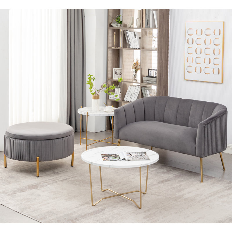 Ensemble de salon 2 pièces Marialana, Velours gris