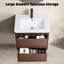 Meuble-lavabo moderne pour salle de bain, bois brun noir, conception peu encombrante