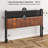 King Size Headboard, Adjustable Upholstered Headboard With 2 Tier Shelves And Pegboard With Charging Stations And LED Lights, Modern Bed Headboard With Storage PU And Brown-515910540