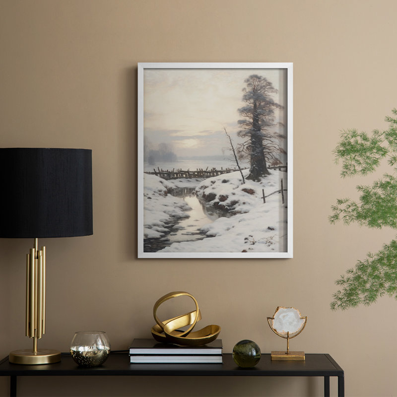 «Vintage Landscape XVII», reproduction encadrée - bois massif, H 11 po x l 9 po, Blanc
