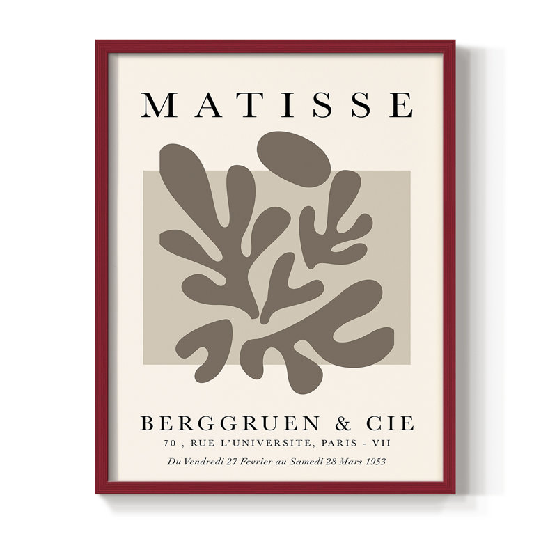 Matisse CC XXV III, reproduction encadrée - bois massif, Rouge, H 10 po x l 8 po