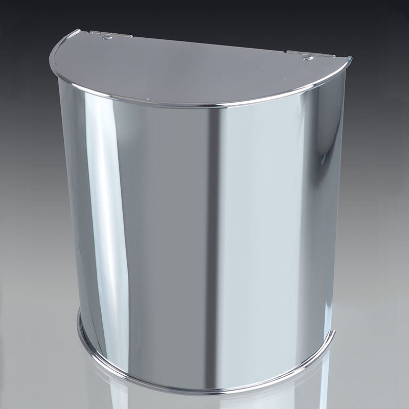 Poubelle de salle de bain universelle 4,2 Lts - Fixation murale - Acier inoxydable 10 "/ chrome poli
