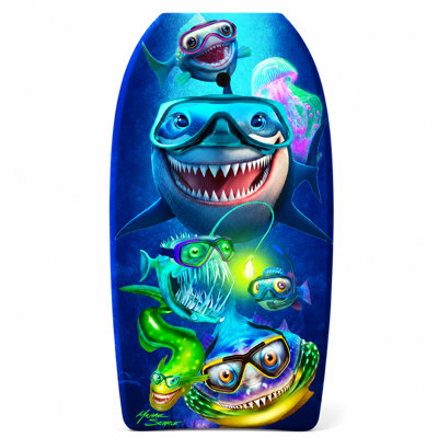 Planche de jeu en simili requin et poissons 33 pouces