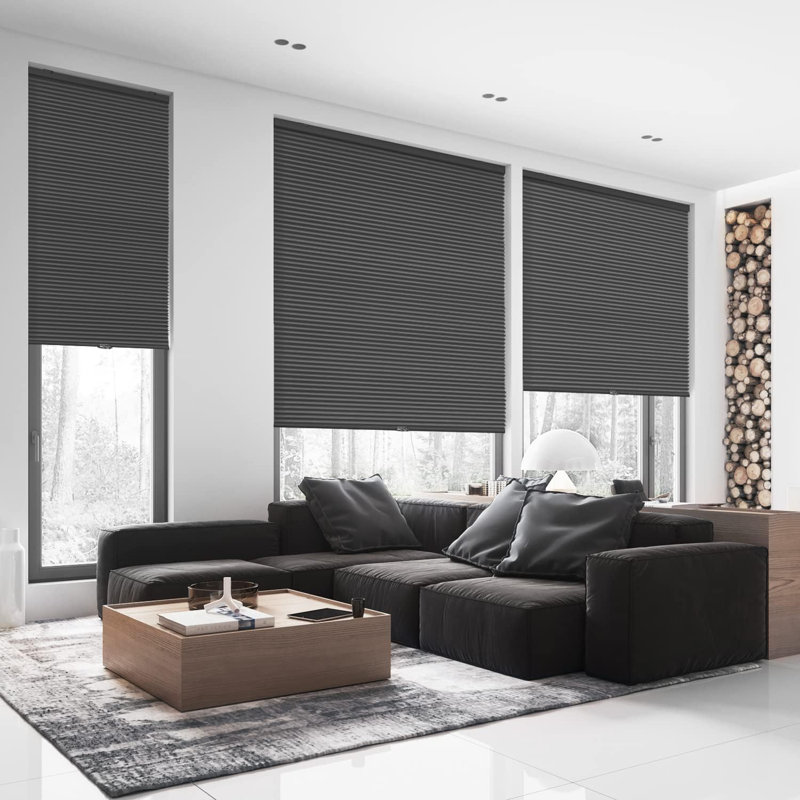 Cordless Blackout Cellular Shade, 27"W x 48"L, Black