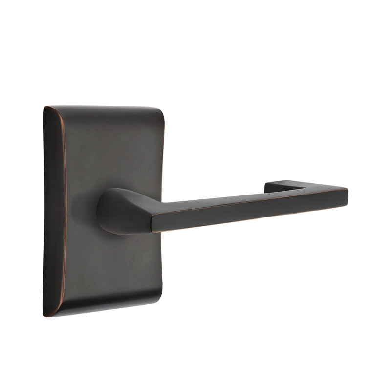 Poignée de porte avec rosette Argos, Gauche, Bronze huilé