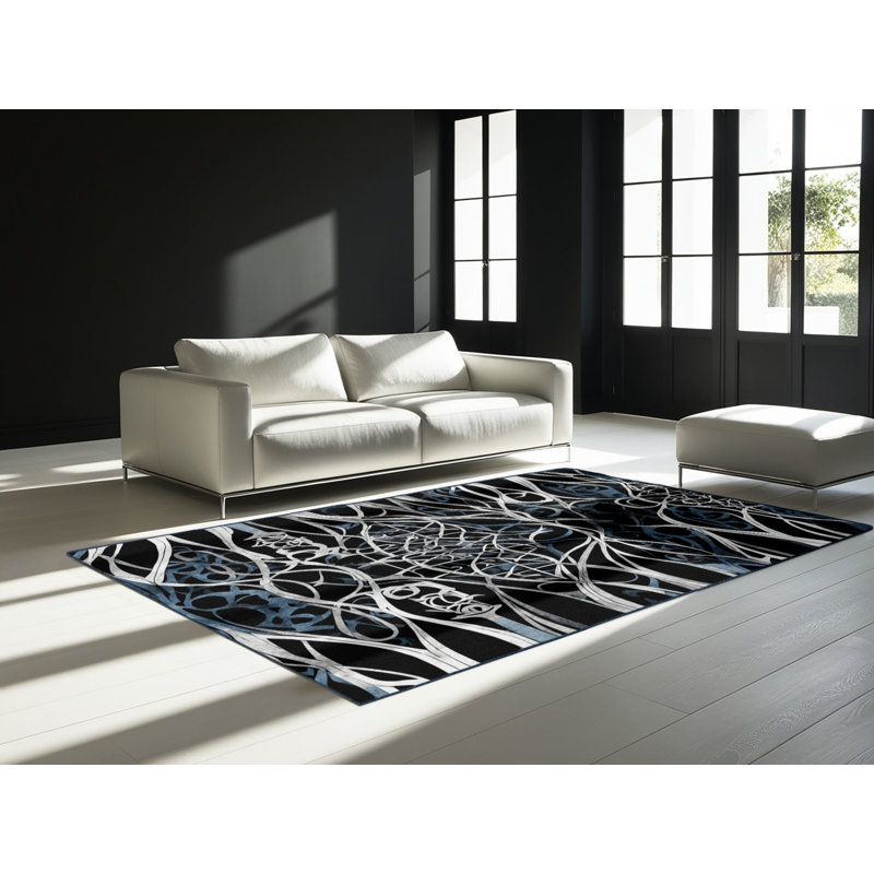 Tapis Midnight Blossom, Rectangulaire 2 pi x 3 pi