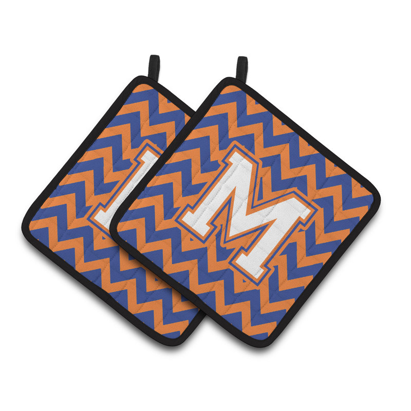 Poignée à chevrons, M, Bleu/orange