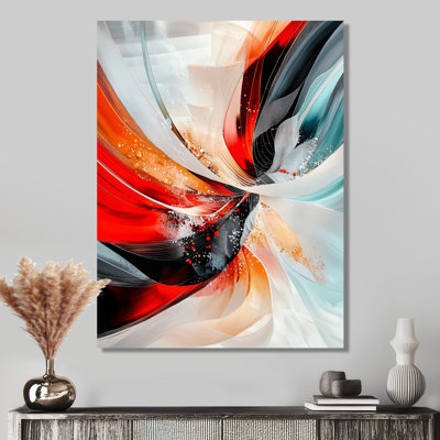 Disintegrating Order Of Red Fractal IV - Abstract Metal Wall Art, Fractal Metal Print