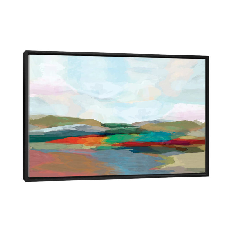 « strates iv », impression sur toile, H 18 po x l 26 po x P 1,5 po, Toile avec cadre noir, Pas de tapis