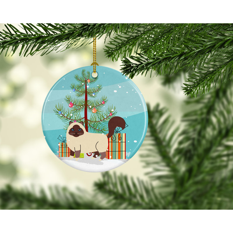 3'' Ceramic Animals Holiday Shaped Ornament