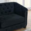 Canapé Chesterfield en velours avec accoudoirs cloutés et 2 coussins-745532639-769083223-777767185