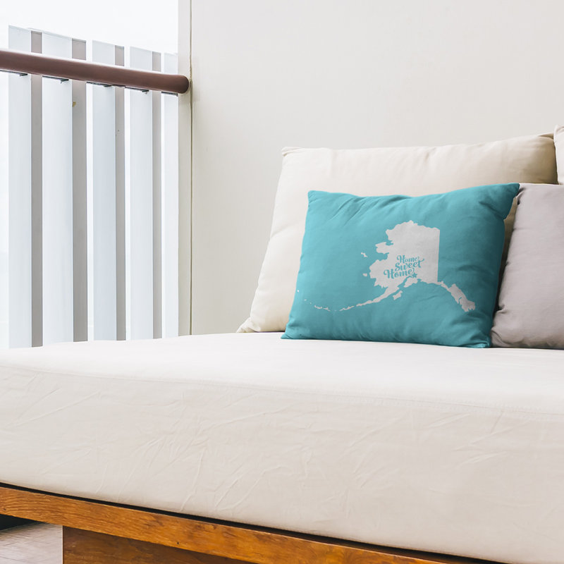 Housse et insert de coussin Topeka Home Sweet, Anchorage, Bleu sarcelle