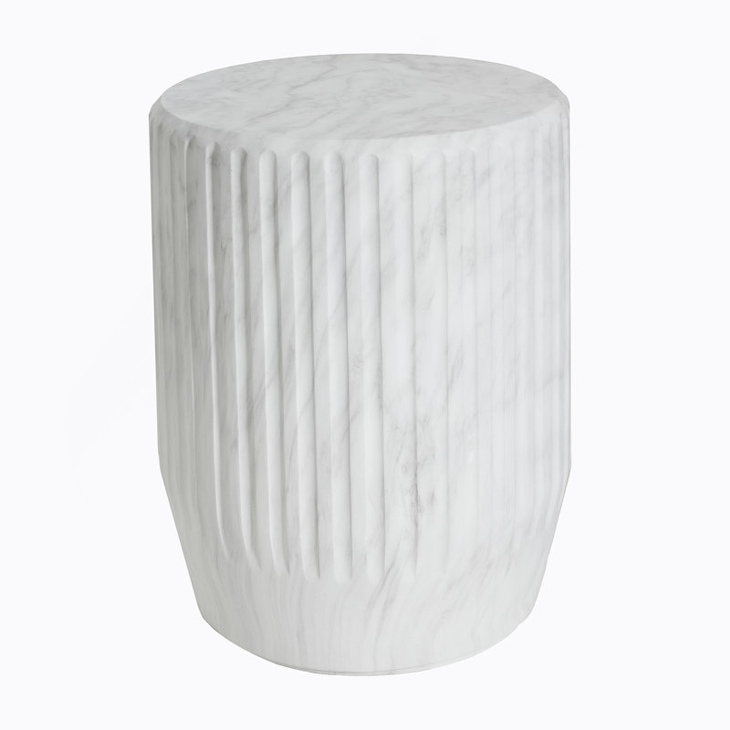 Table d'appoint d'extérieur sculptée Cicci, blanc