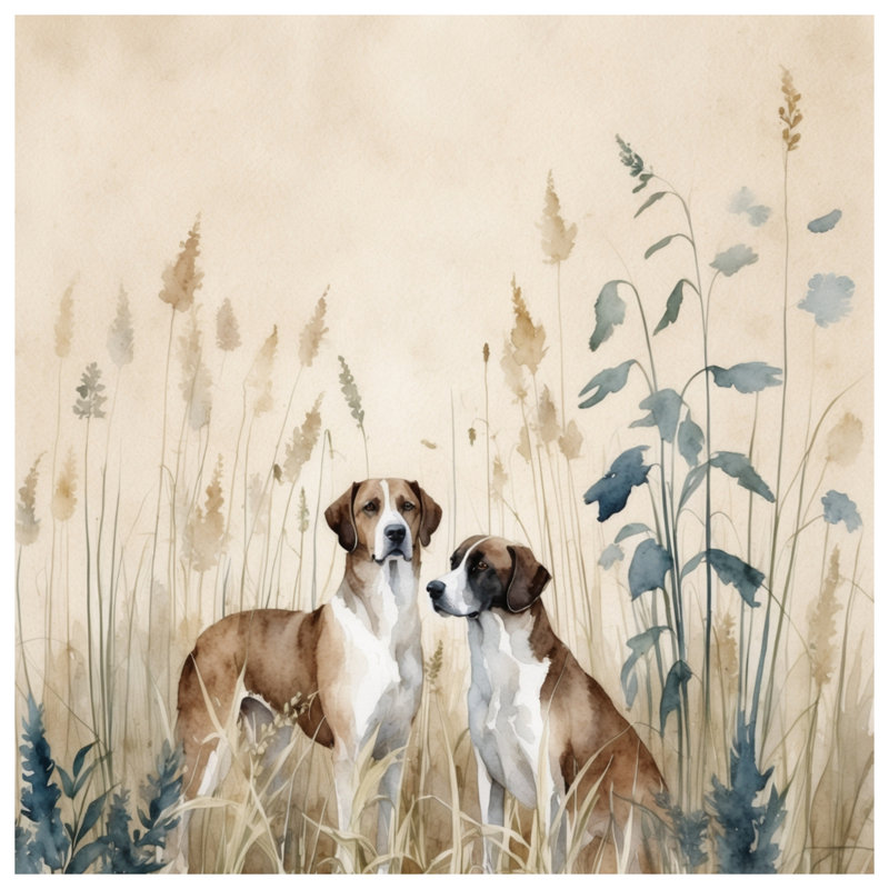 Édredon deux chiens dans l'herbe, Très grand lit
