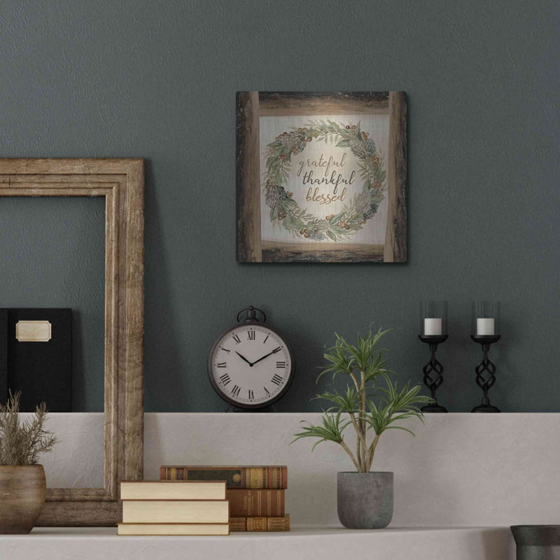«Thankful Fall Wreath» par Cindy Jacobs, art mural en métal, H 12 po x l 12 po