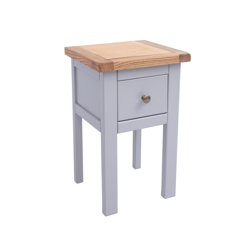 Snelson 35 cm W Bedside Table, Grey/Antique Brass