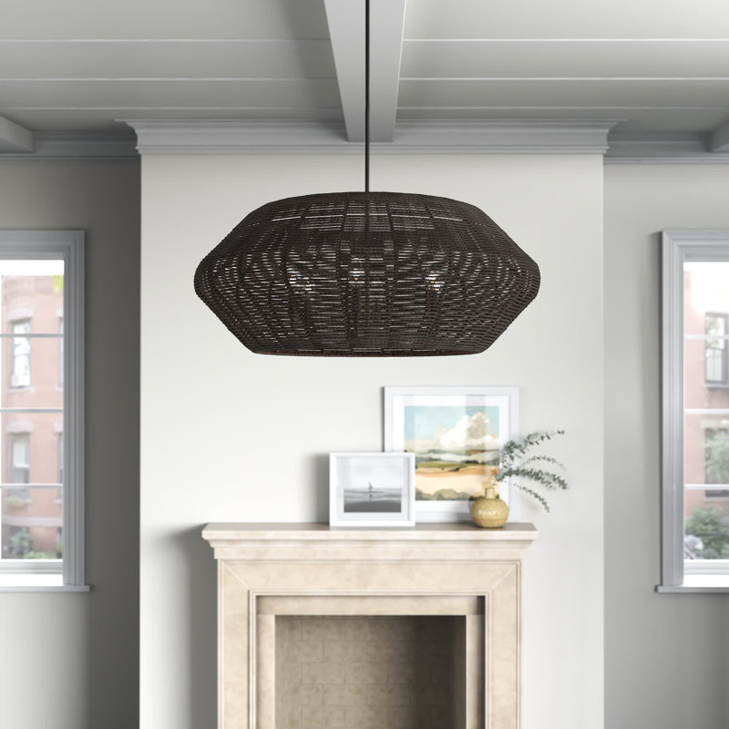 Lustre géométrique unique à 5 lumières Ariza, Noir
