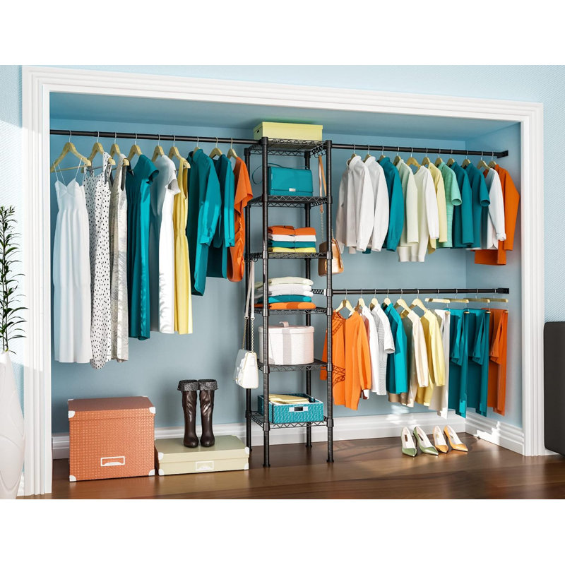 Raey 65.7'' - 105.1'' Closet System, Black