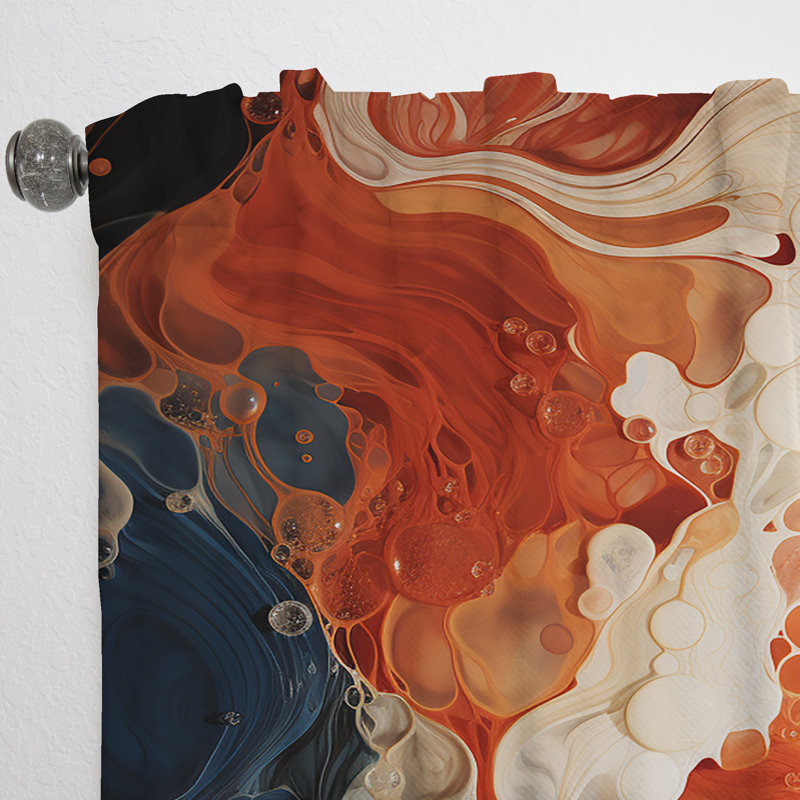 Reyansh - Peinture - Rideau abstrait obscurcissant - 1 panneau, L 52 po x L 63 po