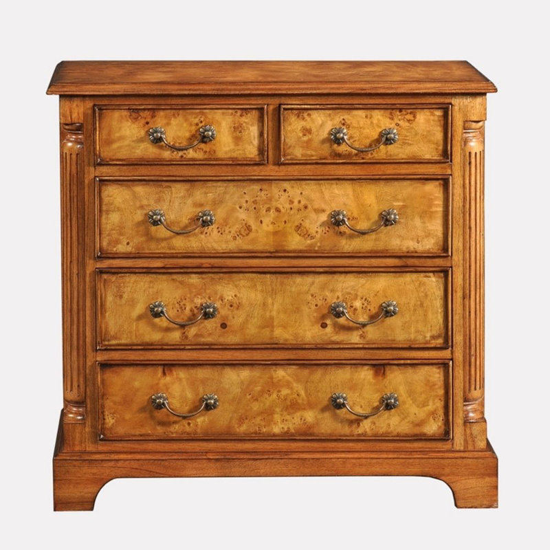Solid Wood 78cm W 5 - Drawer Chest of Drawers