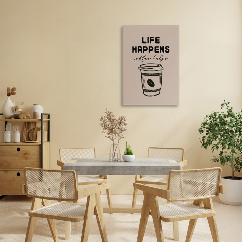 «Life Happens Coffee Helps», conception par JJ Design House LLC, H 24 po x l 16 po