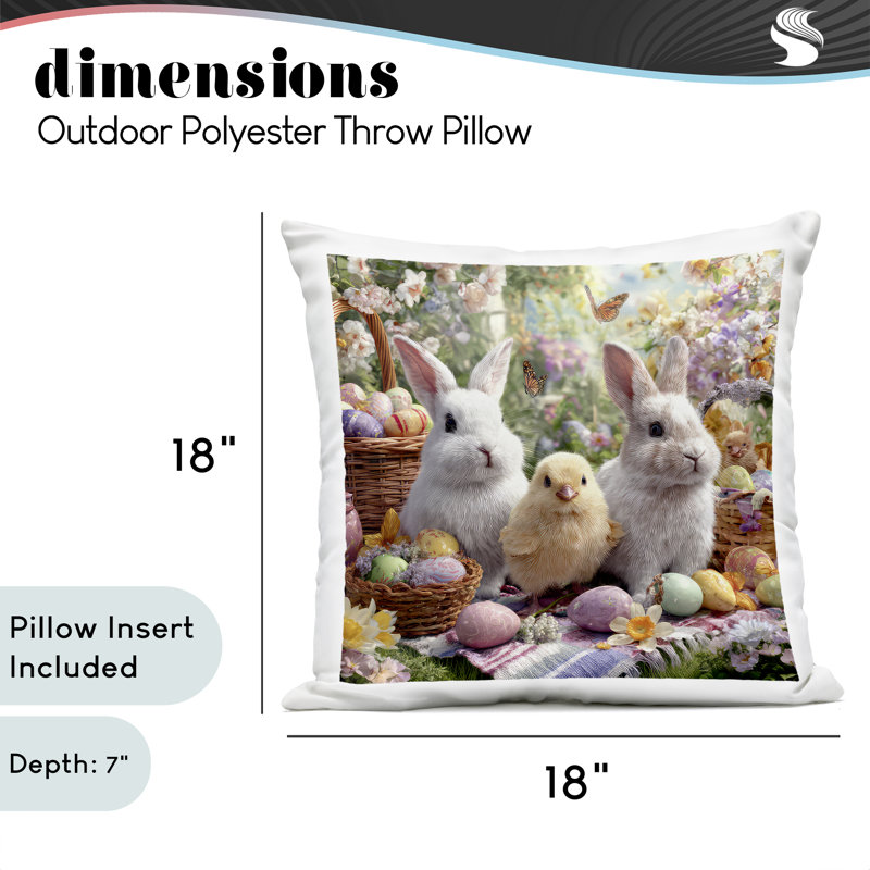 Coussin d'extérieur imprimé Pâques