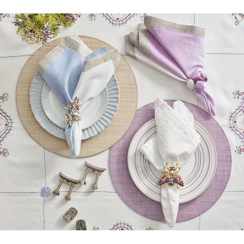 Butterflies Napkin Ring in a Gift Box, Pink/Blue/Gold