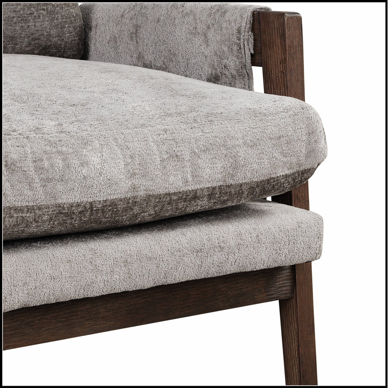 Kelly Mid-Century Modern Velvet Accent Armchair with Plush Cushions and Durable Frame, Perfect for Elegant Relaxation, Gray